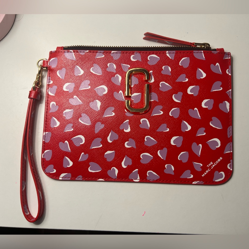 Marc Jacobs Zip Top Clutch With Wristlet Strap